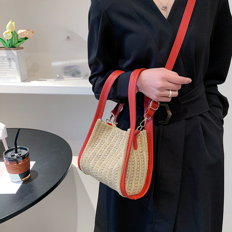 Black Textured One Handle Handheld Bag