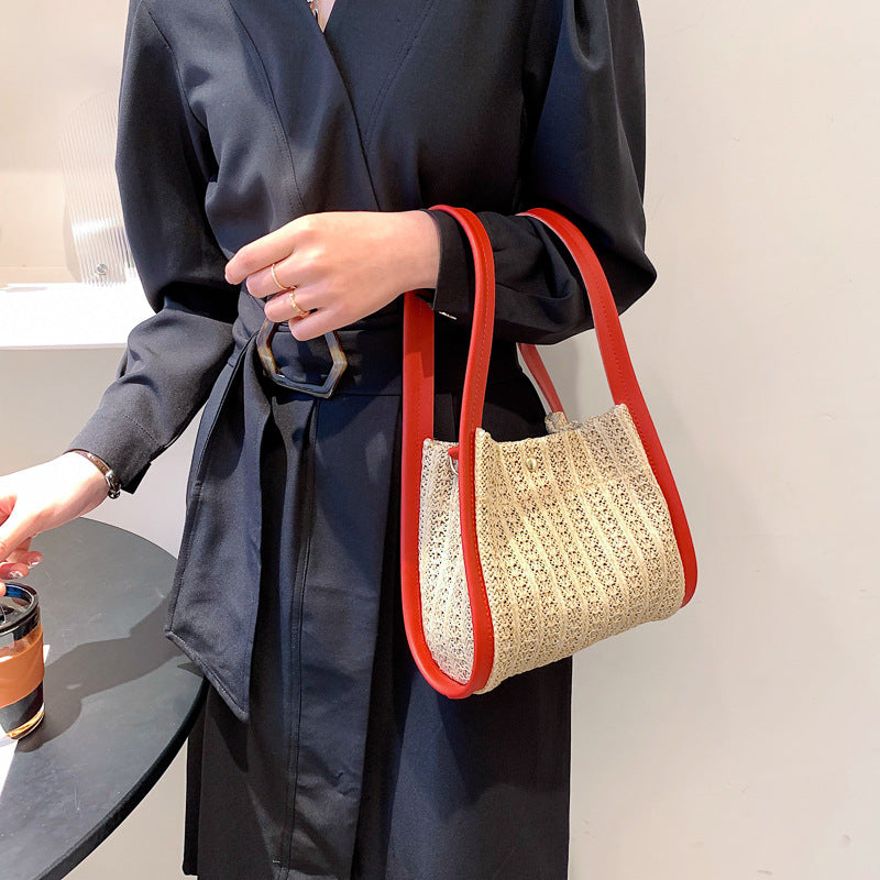 Black Textured One Handle Handheld Bag