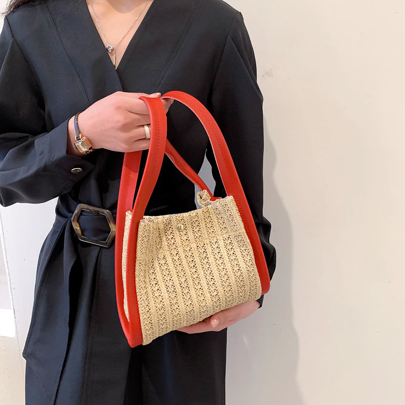 Black Textured One Handle Handheld Bag
