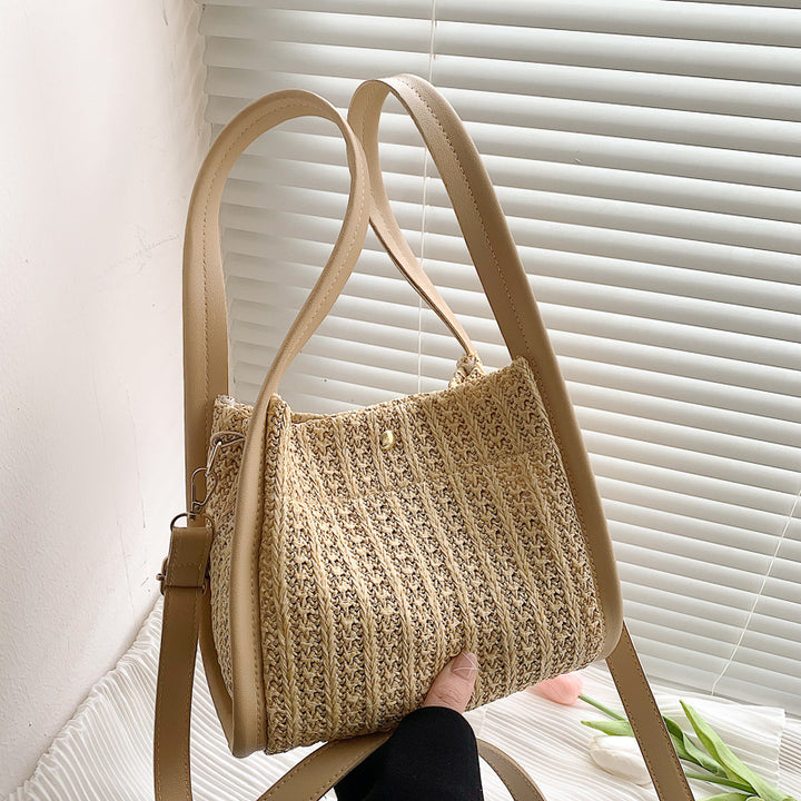 Black Textured One Handle Handheld Bag