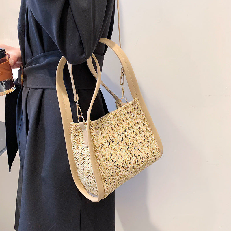 Black Textured One Handle Handheld Bag