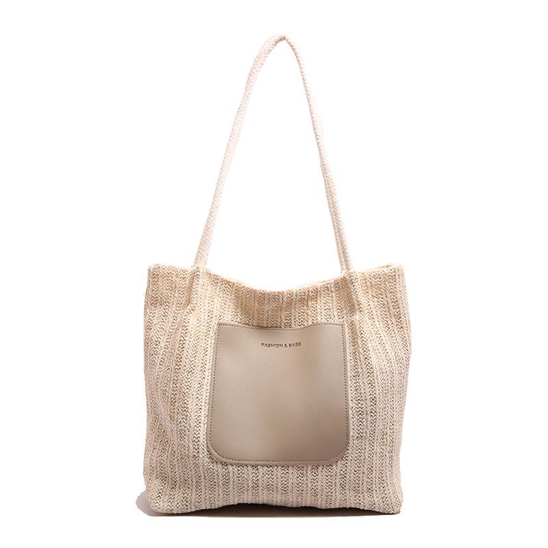 Black Textured Two Handles Handheld Bag