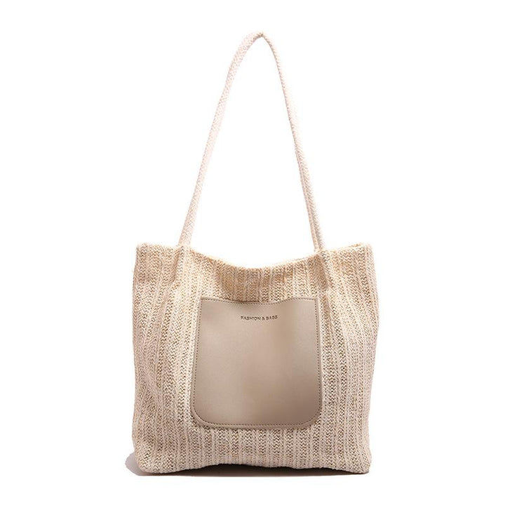 Black Textured Two Handles Handheld Bag
