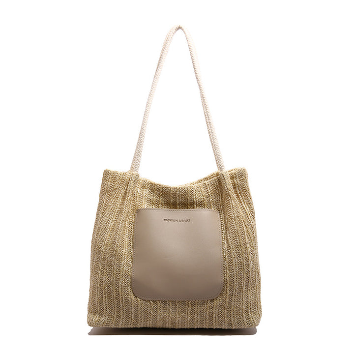 Black Textured Two Handles Handheld Bag
