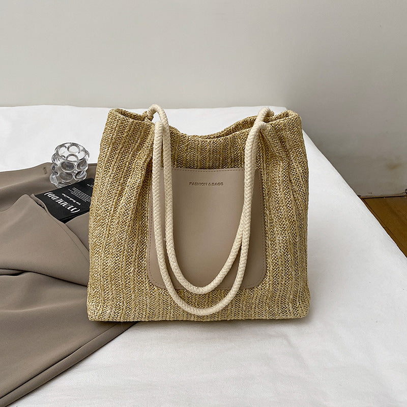 Black Textured Two Handles Handheld Bag
