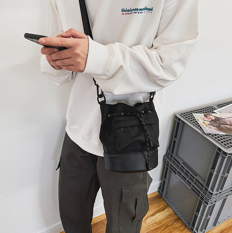 Black Solid One Handle Sling Bag