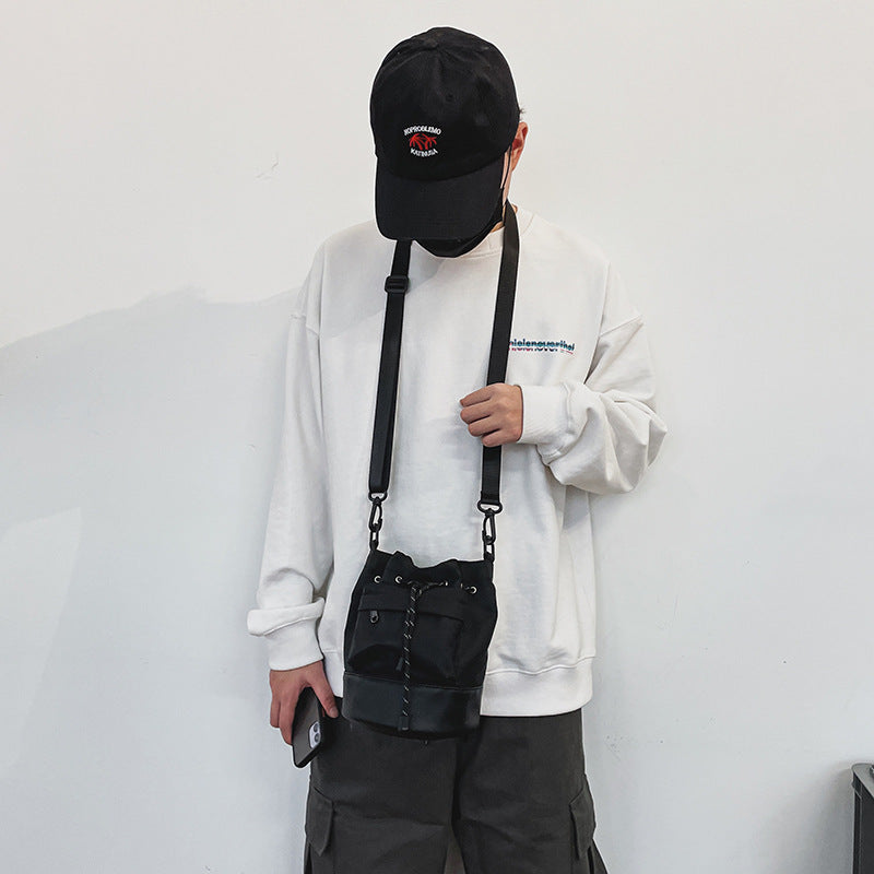 Black Solid One Handle Sling Bag