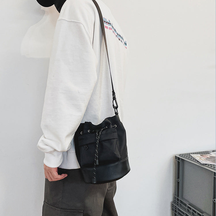 Black Solid One Handle Sling Bag