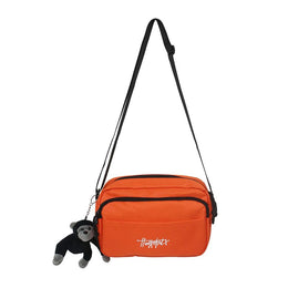 Orange Printed Crossbody Sling Bag