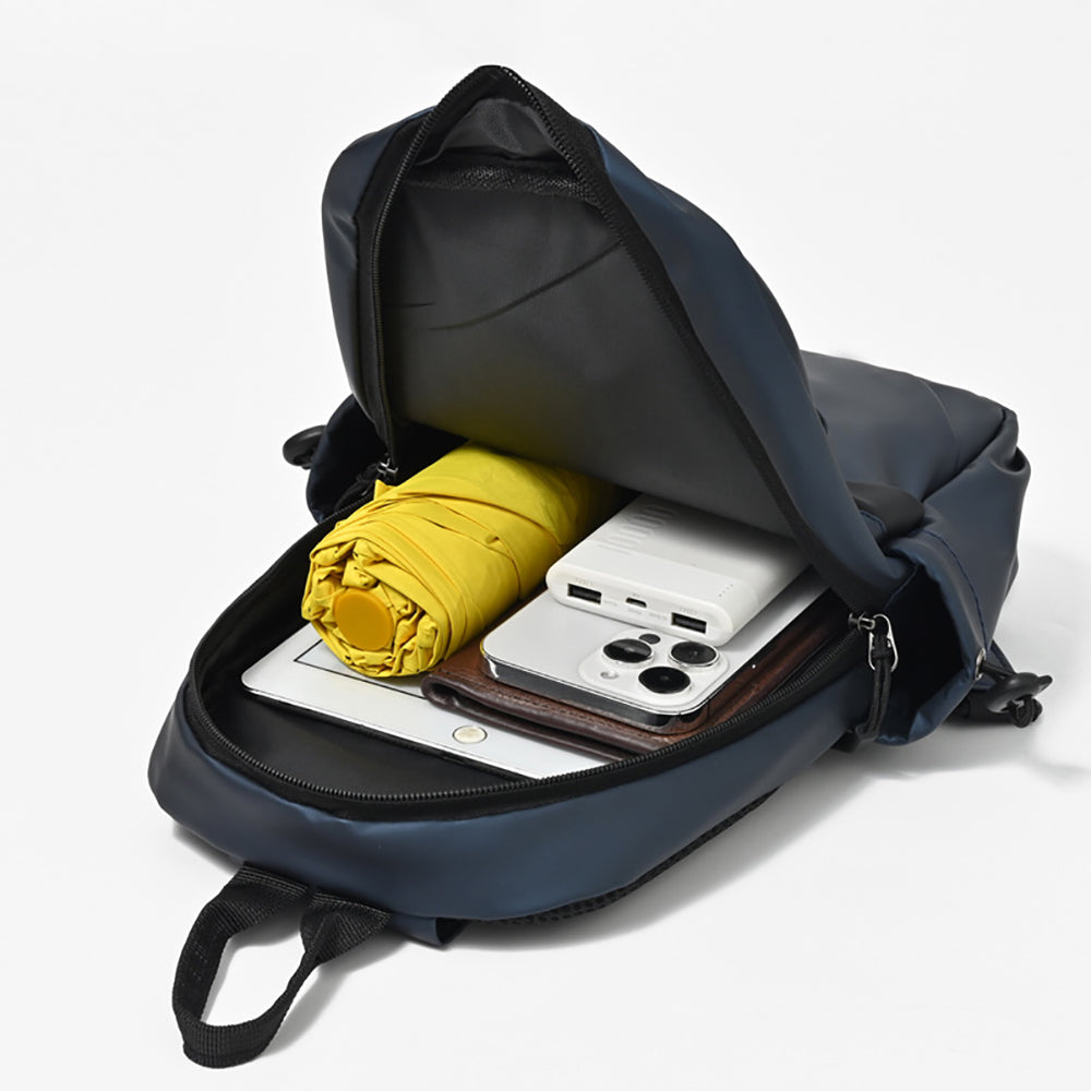Blue Solid Crossbody Sling Bag