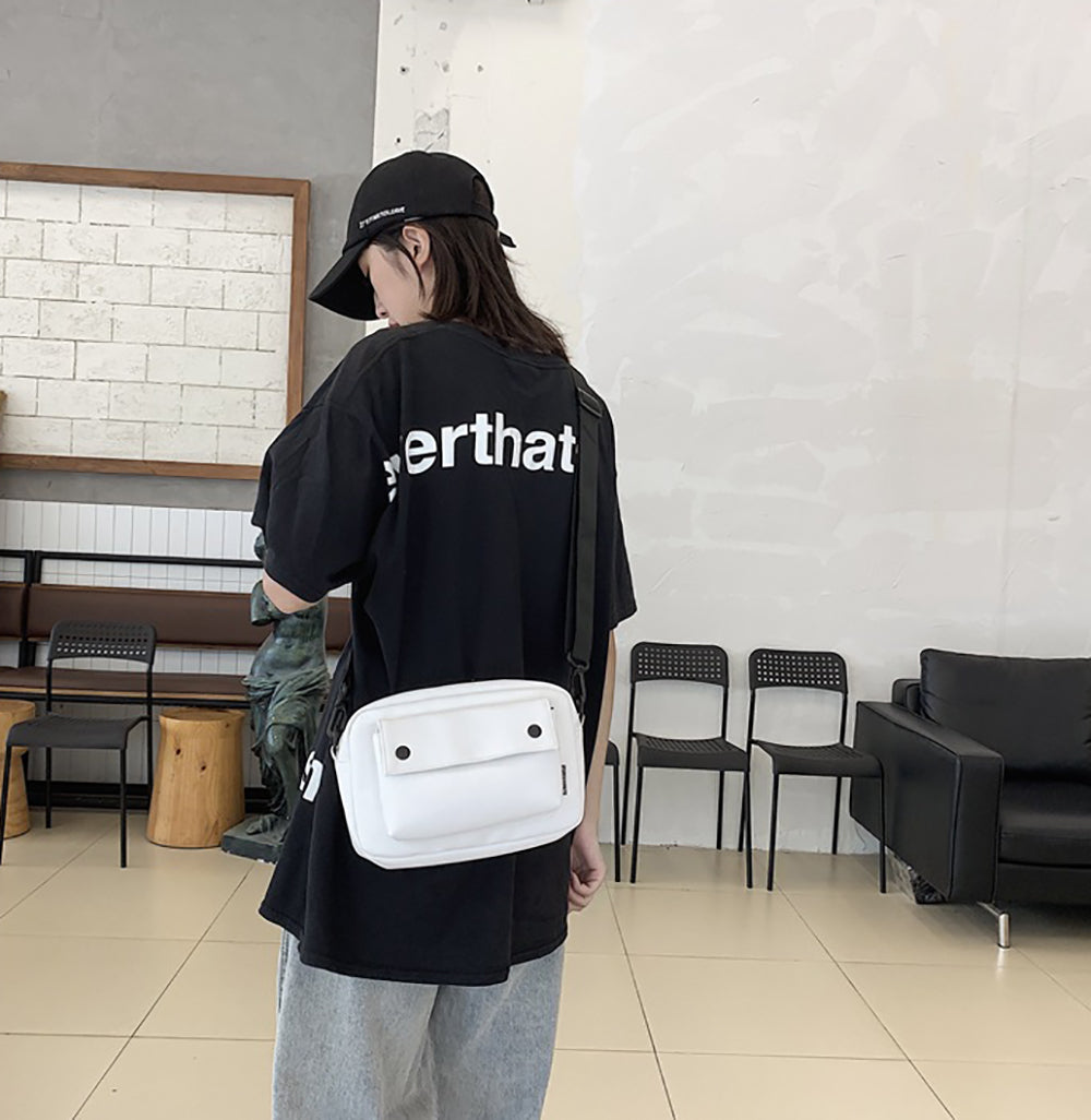 White Solid Crossbody Shoulder Bag