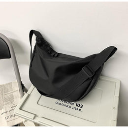 Black Solid Crossbody Sling Bag