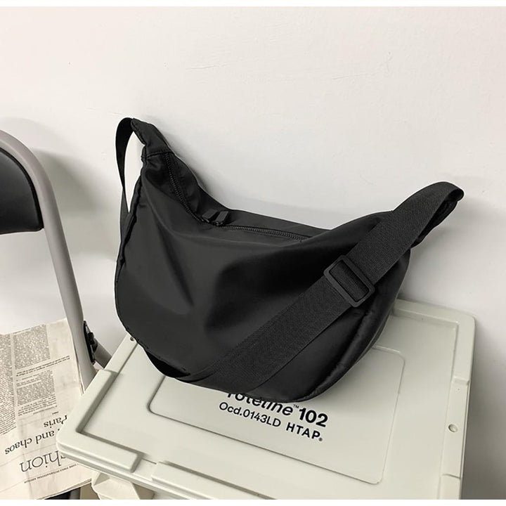 Black Solid Crossbody Sling Bag