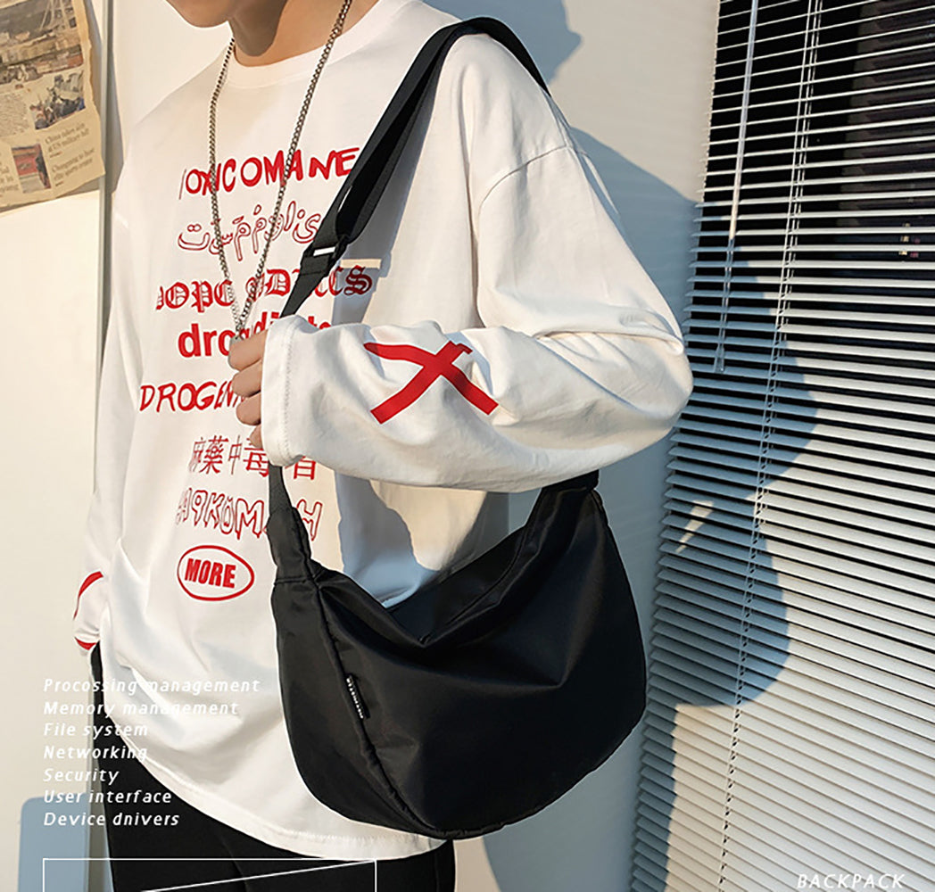 Black Solid Crossbody Sling Bag