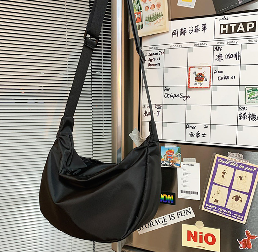 Black Solid Crossbody Sling Bag