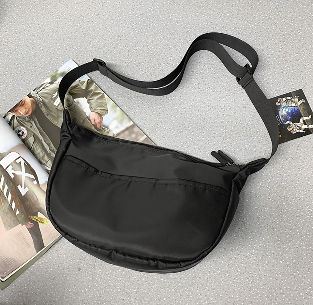 Black Solid Crossbody Sling Bag