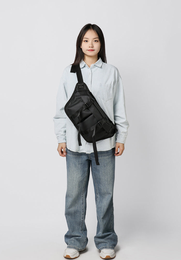 Black Solid One Handle Hobo Bag