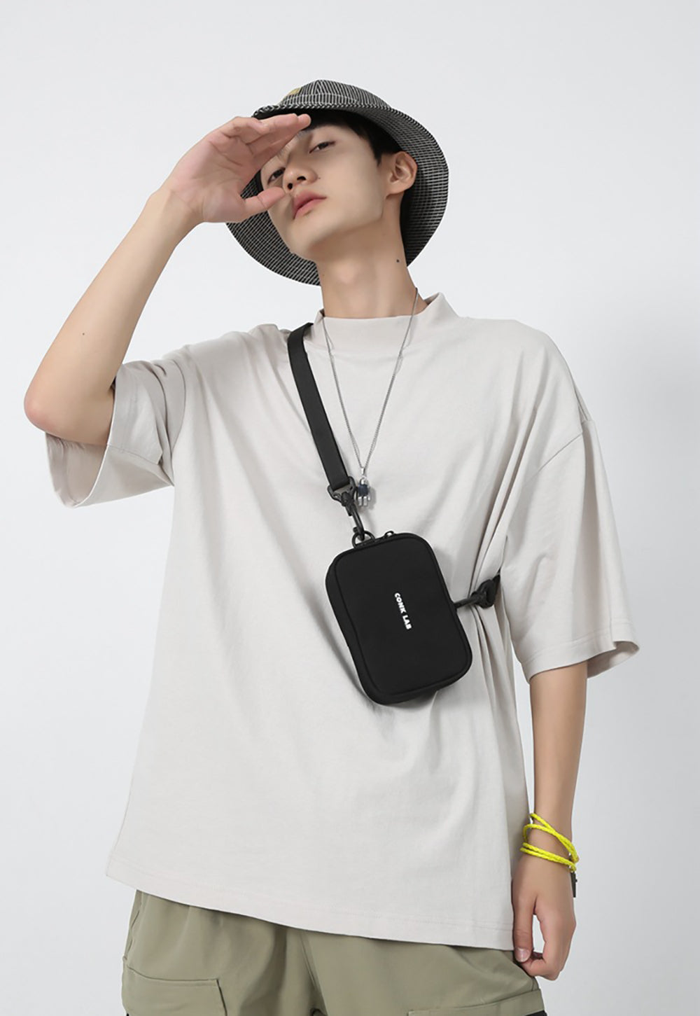 Black Solid Crossbody Sling Bag