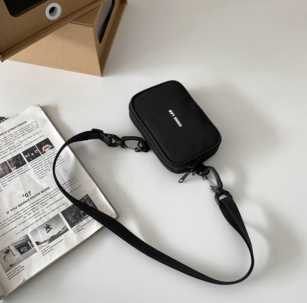 Black Solid Crossbody Sling Bag