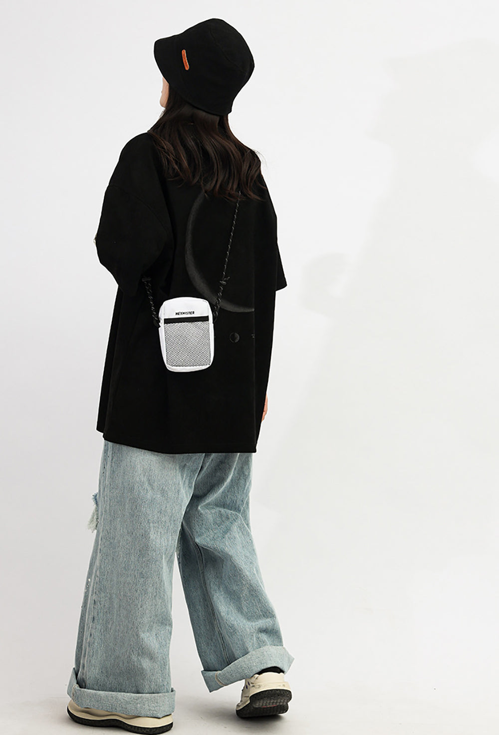 White Printed Crossbody Shoulder Bag