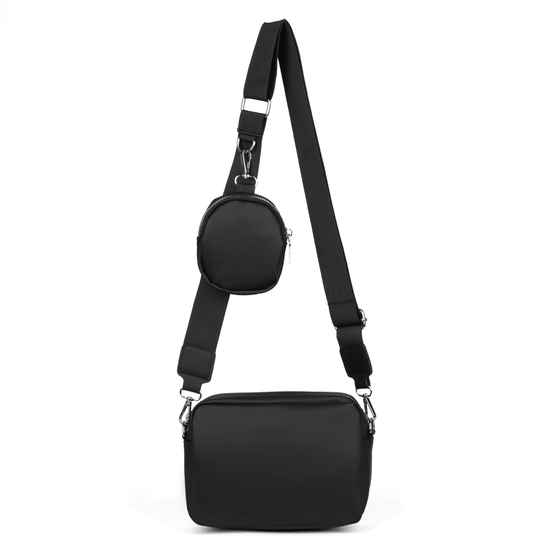 Black Solid One Handle Sling Bag