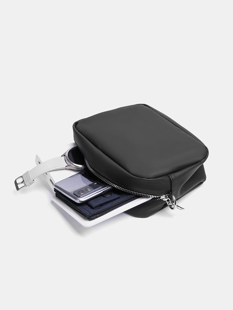 Black Solid One Handle Sling Bag