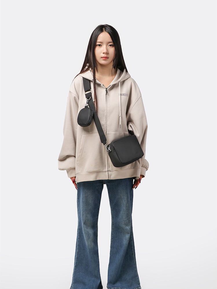 Black Solid One Handle Sling Bag
