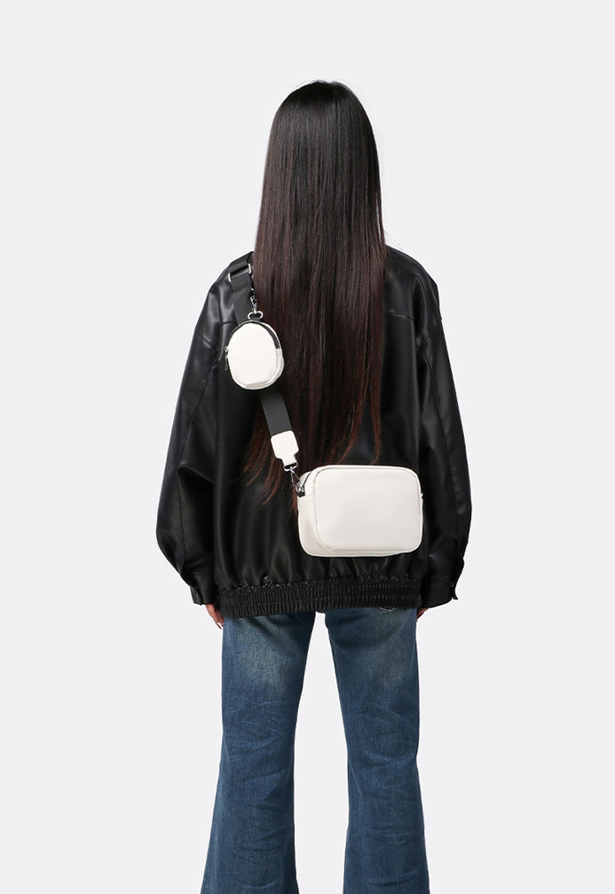 Black Solid One Handle Sling Bag