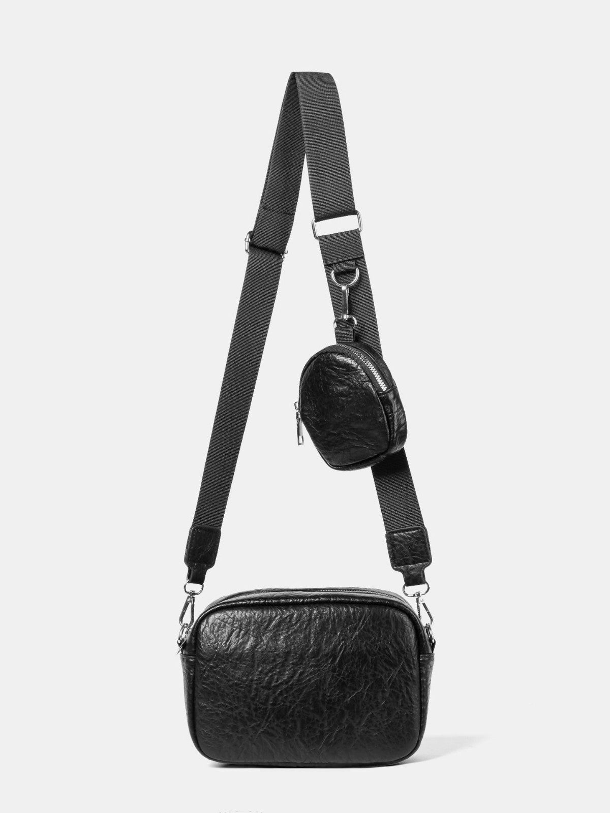 Black Solid One Handle Sling Bag
