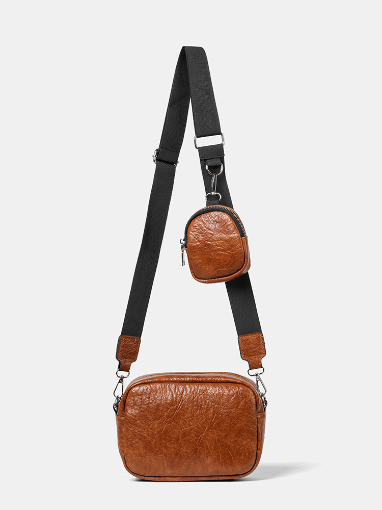 Black Solid One Handle Sling Bag