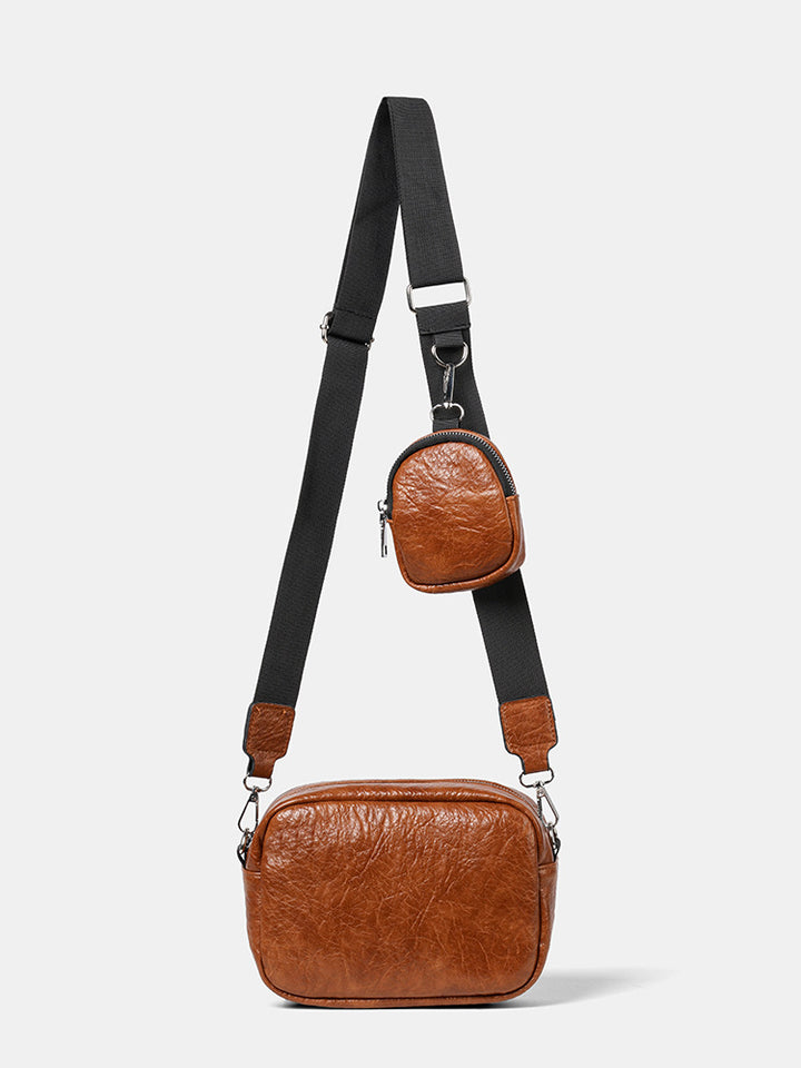 Black Solid One Handle Sling Bag