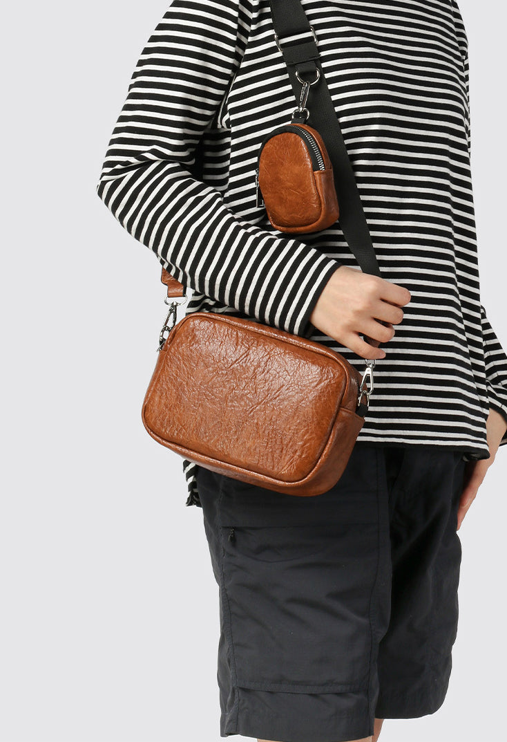 Black Solid One Handle Sling Bag