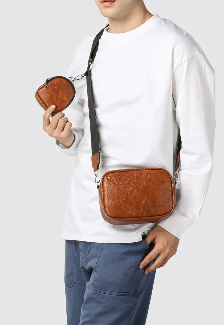 Black Solid One Handle Sling Bag