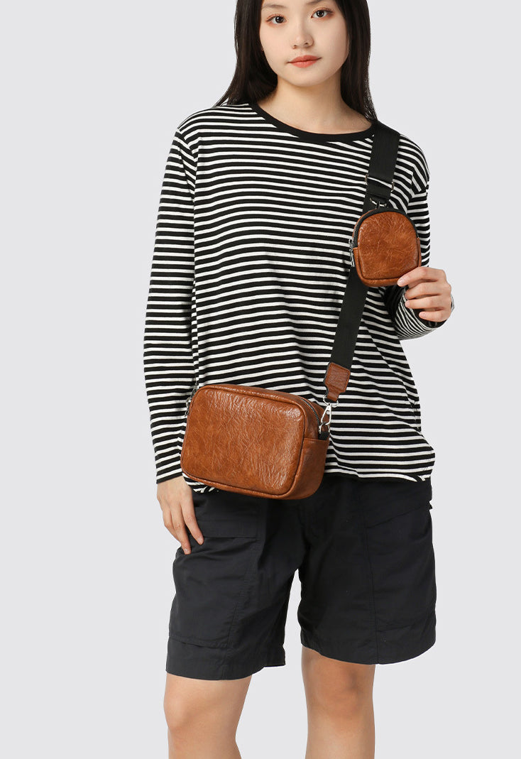 Black Solid One Handle Sling Bag
