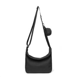 Black Solid One Handle Sling Bag