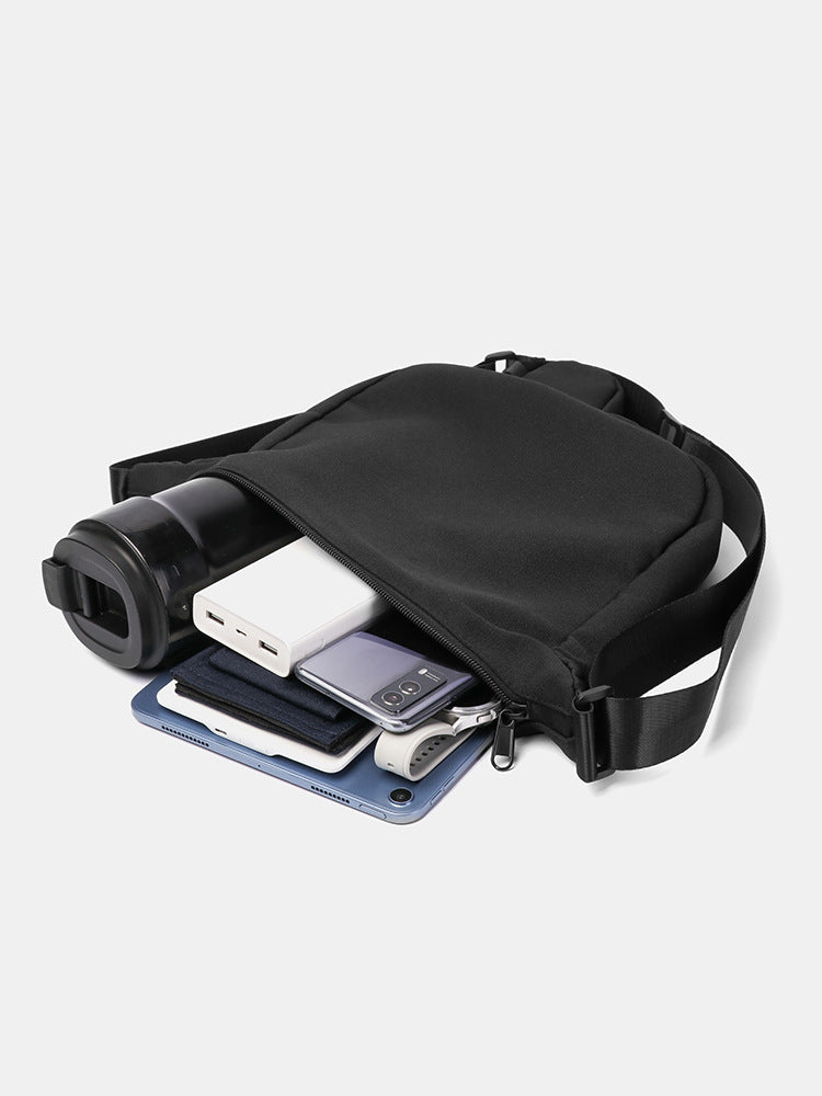 Black Solid One Handle Sling Bag
