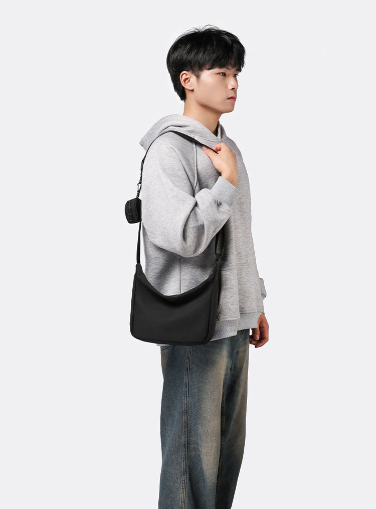 Black Solid One Handle Sling Bag
