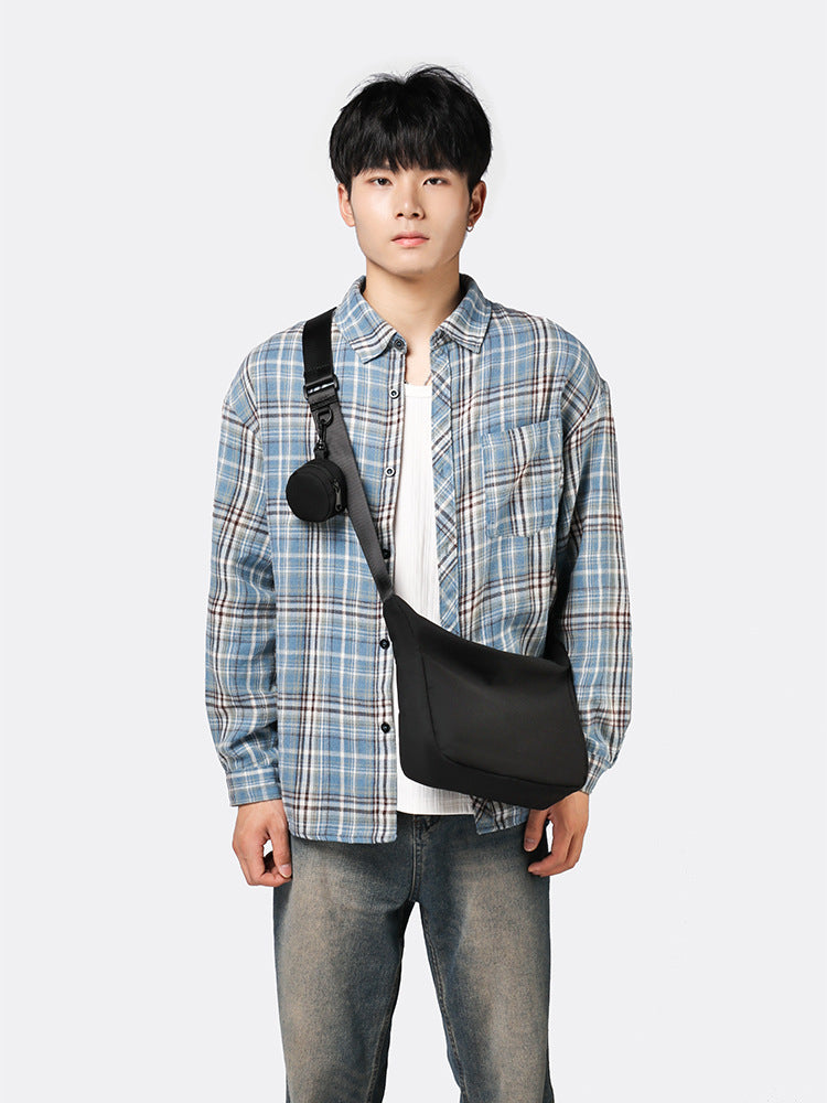 Black Solid One Handle Sling Bag