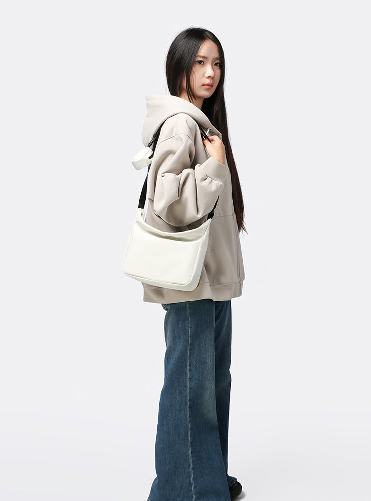 Black Solid One Handle Sling Bag