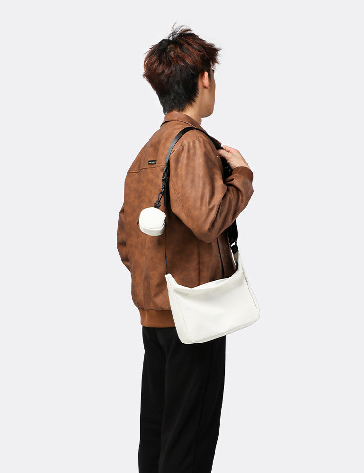 Black Solid One Handle Sling Bag