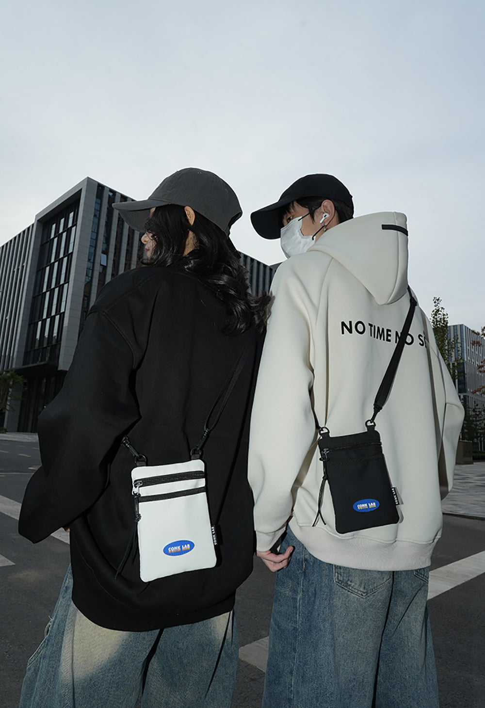 Black Solid Crossbody Sling Bag