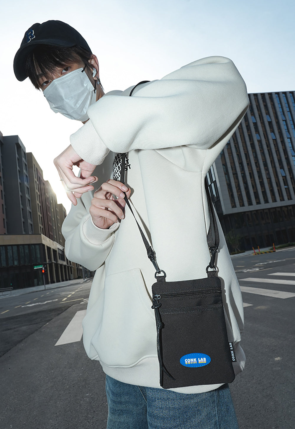 Black Solid Crossbody Sling Bag