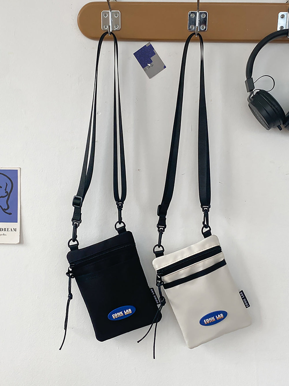 Black Solid Crossbody Sling Bag
