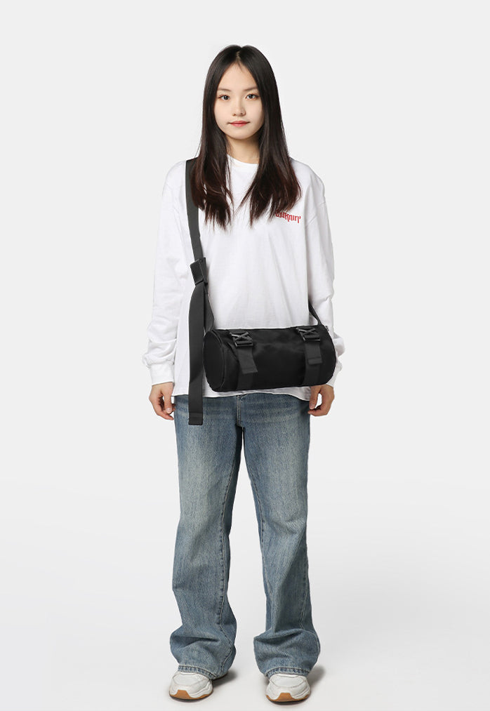 Black Solid One Handle Sling Bag