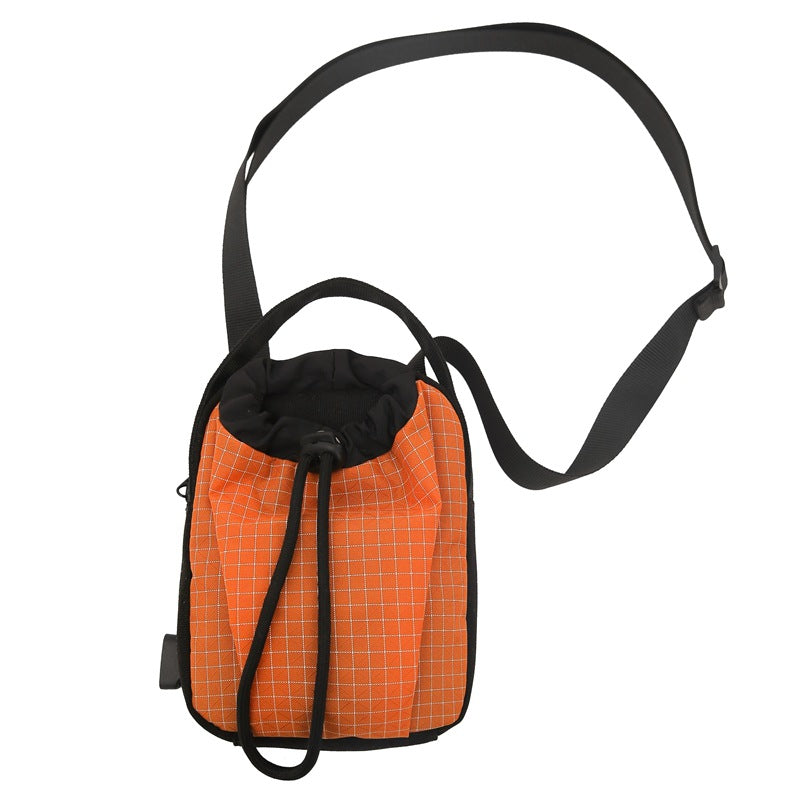 Black Checked One Handle Sling Bag
