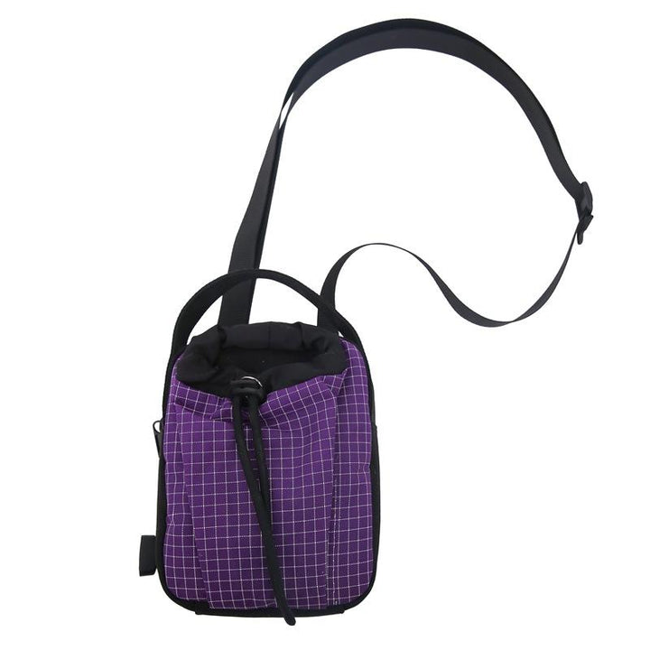 Black Checked One Handle Sling Bag