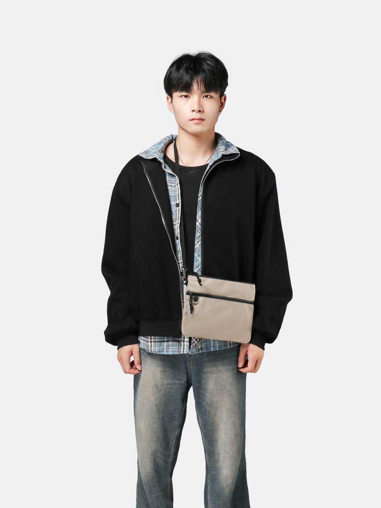 Black Solid One Handle Sling Bag