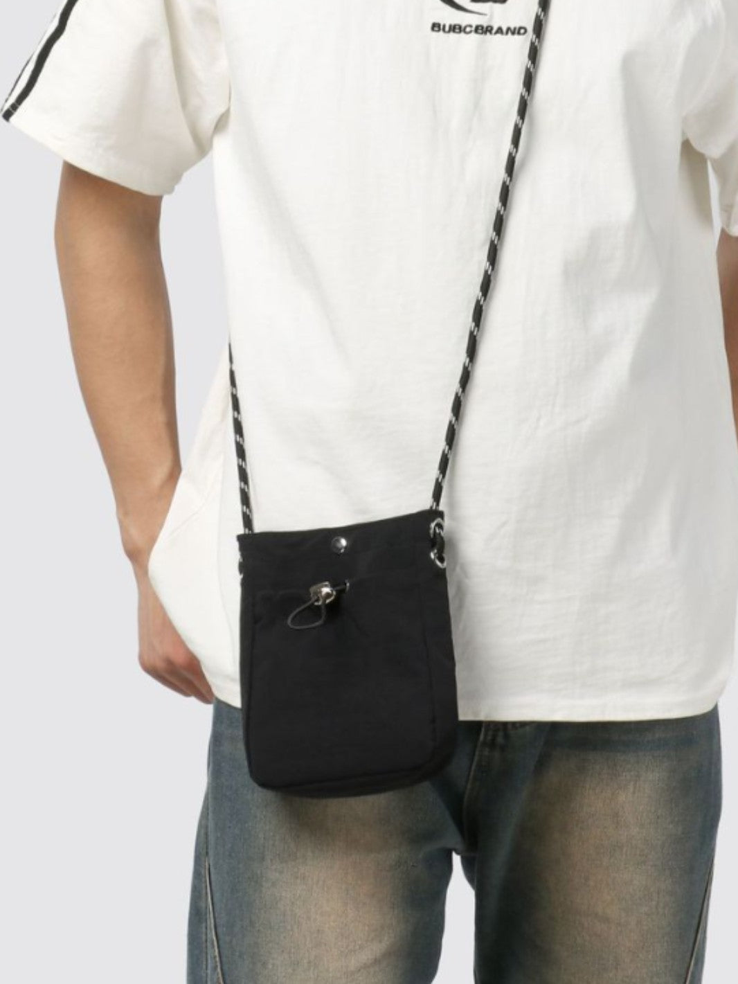 Black Solid One Handle Sling Bag