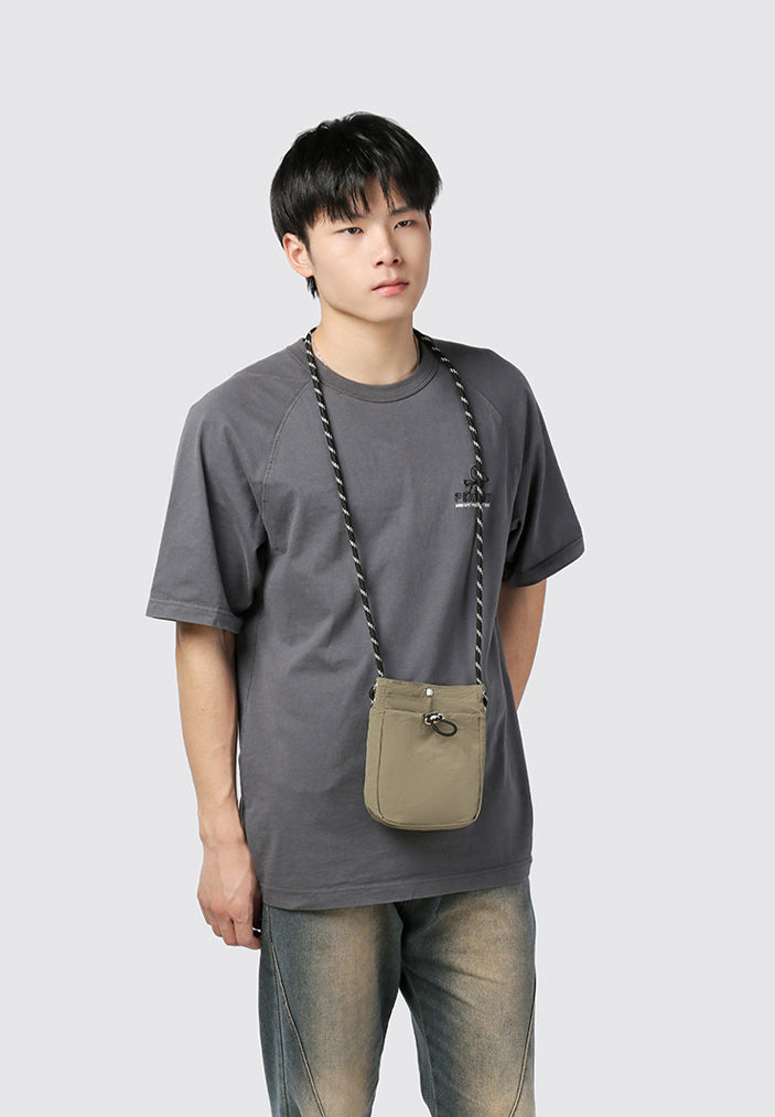 Black Solid One Handle Sling Bag