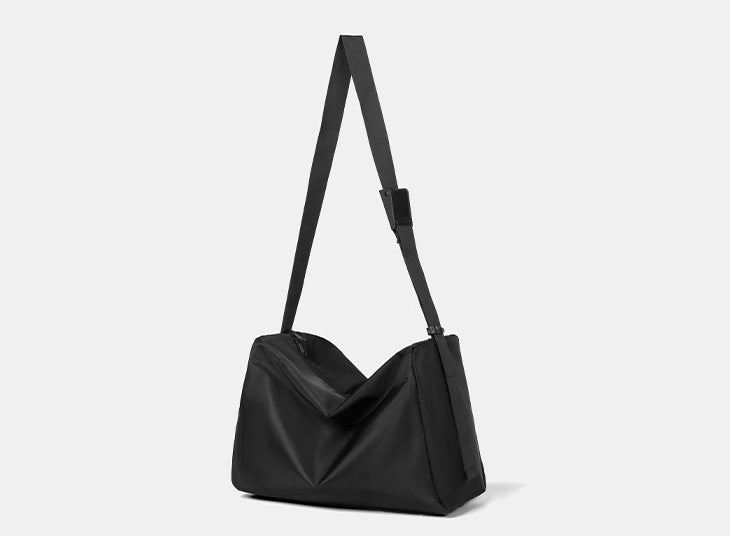 Black Solid One Handle Hobo Bag